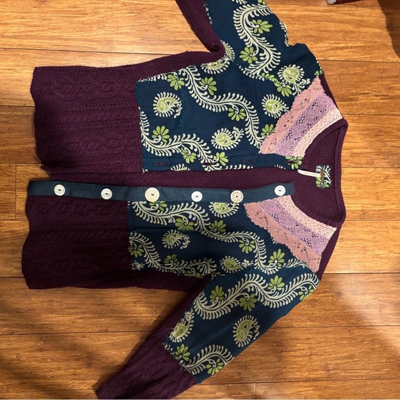 Purple and Blue Patterned Women's Sweater - Picture 2 of 5